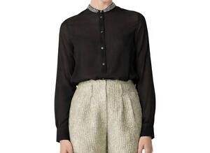 NEW FORTE FORTE cristal voile shirt in nero